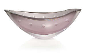 
	
		Deborah Fladgate (British 1957-), a glass dish 
		c.2000, signed and possibly dated to...
