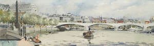 
	
		Frank C Belcher,
		British 1905-1959
		 
		Trafalgar Square Fountains, & Cleopatras...