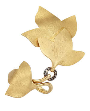 
	
		A diamond 'Hera' ring, by H. Stern, of brushed triple ivy leaf design with circular-cut...