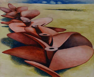 
	
		Stuart Maxwell Armfield, 
		British 1916-1999- 
		Propellers;
		watercolour, signed,...