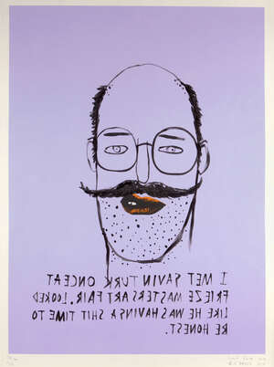 
	
		Gavin Turk and Bill Daggs, British b.1967 & British b.1981- "Gavins Sneer", (Lilac &...