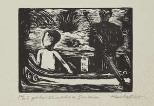 
	
		Erich Heckel, 
		German 1883-1970- 
		Im boot, 1965;  
		woodcut on wove, signed, dated...