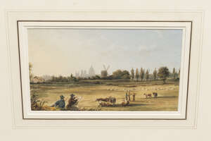 
	
		David Hall McKewan NWS, 
		British 1816-1873-
		 
		London from Blackheath;
		 
		