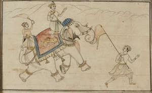 
	
		A portrait of an elephant, Rajasthan, India, mid-19th century, opaque pigments and ink on...