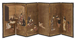 
	
		AMMENDMENT: This screen is woodblock printed with hand finish, a 19th century...