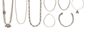 
	
		A group of silver necklaces, India, 20th century, comprising four silver rope necklaces;...