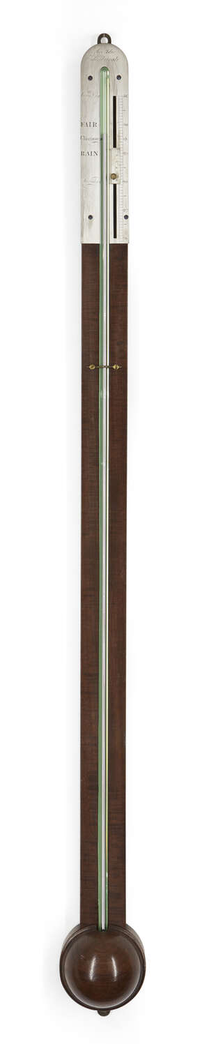 
	
		An early Victorian mahogany stick barometer, by Alexander Adie & Son, Edinburgh, mid-19th...