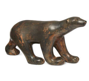 
	
		Pierre Chenet, a patinated bronze of a polar bear
		Modern, signed P. Chenet, with Crown...