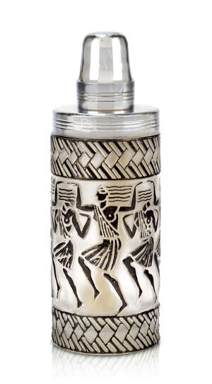 
	
		René Lalique (1860-1947), a clear and frosted and enamelled Brule-parfum for Marcas et...