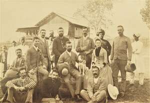 
	
		FELICE BEATO, seven albumen prints, British officers at Kathan, Burma, four 15.5cm x...