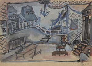 
	
		Vadim Ryndin,
		Russian 1902 - 1974-
		
		Stage design, Mount Ararat, circa 1930s;
		