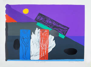 
	
		Bruce Mclean,
		Scottish b. 1944-
		 
		Hot Slick, 1989;
		 
		screenprint in colors on...
