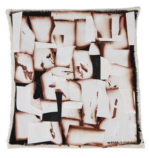 Conrad Marca-Relli, 
		American 1913-2000- 
		 
		Untitled, c. 1980s; 
		 
		mixed media and collage on canvas laid down on board, signed, 61 x 61cm
		