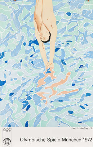 
	
		David Hockney OM CH RA, 
		British b. 1937- 
		 
		Olympische Spiele Munchen, 1972;...