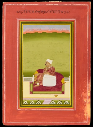 A seated portrait of a ruler : probably Mahadji Scindia,&nbsp;Possibly Jaipur, Rajasthan, North...
