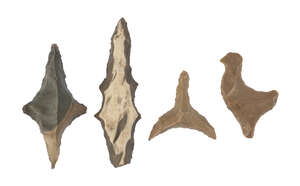 
	
		A group of four Predynastic figural Implements, Predynastic Period, Nagada II-III,...