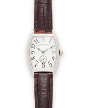 Franck Muller. An 18ct white gold manual wind wristwatch&nbsp;Cintree Curvex, Reference 2852 S6, No....