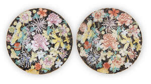 A pair of Chinese famille rose 'millefleurs' plates
Qing dynasty, Guangxu marks and of the...