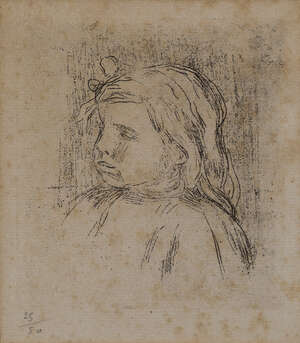 
	
		Pierre-Auguste Renoir,
		French 1841-1919-
		 
		Claude Renoir, de trois-quarts a...