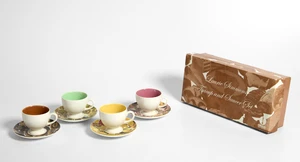 Laurie Simmons,&nbsp;American, b.1949-&nbsp;Teacup and Saucer set;&nbsp;4 ceramic cups and scaucers,&nbsp;produced...