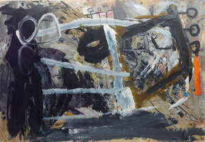 
	
		Peter Griffen, Australian, b.1948- Trumpet Gully, 1994; mixed technique on paper, signed and...