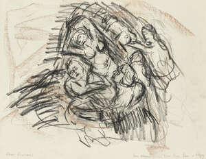
	
		Leon Kossoff, 
		British 1926-2019-
		 
		From Rubens;
		 
		black and brown chalk...
