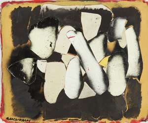 Conrad Marca-Relli, 
		American 1913-2000- 
		
		Untitled, late 1970s;
		
		mixed media and collage on canvas laid down on board, signed, 47x58.5cm 
		

