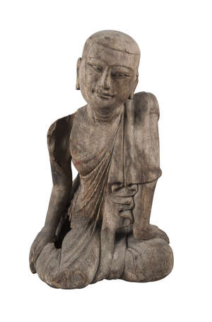 
	
		A Thai carved wood kneeling buddha, 18th/19th century, 37cm high

	

