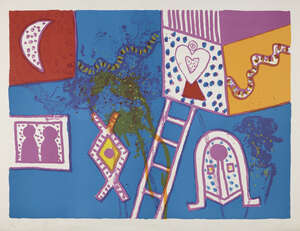
	
		Alan Davie,
		Scottish 1920-2014-
		 
		Foxwatch XVI, 1970;
		 
		 
		lithograph in...