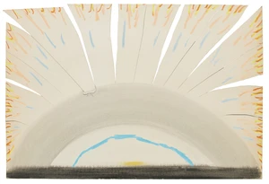 Trevor Bell, British 1930-2017 - Untitled, 1968-9; mixed media on shaped card, signed and dated lower right 'Bell 1968-9', 54 x 79.4 cm (ARR)