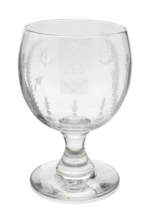 
	
		A Masonic glass rummer of large proportions, late 18th/early 19th century, of typical...