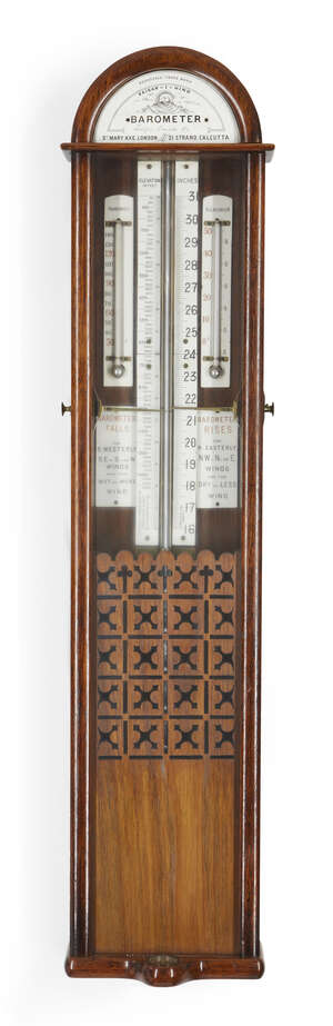 
	
		A Victorian mahogany stick tube barometer, by Ledger Smith & Co., London and Calcutta,...