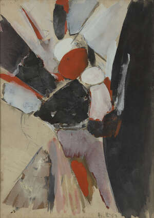 
	
		Adrian Heath, 
		British 1920-1992 - 
		 
		Untitled, 1959; 
		 
		gouache and charcoal...