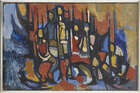 
	
		Douglas Pittuck, 
		British 1911-1993 - 
		Armed Figures; 
		oil on panel, signed...