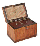 
	
		A George III satinwood and banded two division tea caddy, with lidded interior, 16cm wide...