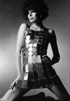 Paco Rabanne. 
A rare and vintage armour dress 1967, printed black paper label, of chain-linked...