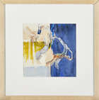 
	
		Adrian Heath, 
		British 1930-1992- 
		 
		Abstract composition in blue and yellow;...