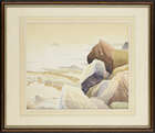 Ernest Eric Newton, British 1901-1970- Rocquaine; watercolour on paper, signed lower right 'E....