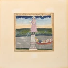 A statue of a ruler, North India, 19th century, 
A standing figure of a nobleman, on a pillar,...
