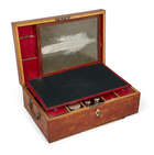 
	
		A George III satinwood fitted toilet box, with ebony stringing, the extensively fitted...