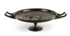 
	
		A French bronze tazza, cast by Barbedienne, after Ferdinand Levillain (1837-1905), c.1870