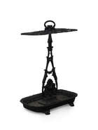 
	
		An early Victorian black-painted cast-iron stick stand, mid 19th century, after a design...