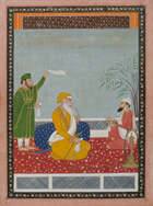 
	
		A portrait of Diwan Mokham Chand on a terrace, Sikh school, Punjab, India, circa 1840,...