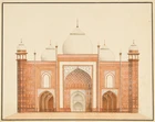 A Company School painting of the Mosque at the Taj Mahal, Delhi, circa 1830
mounted, glazed and...