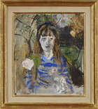 Jean Cooke, 
British 1927-2008 - 
 
Portrait of a Lady with Flowers; 
 
oil on canvas, signed...