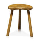 
	
		Robert Thompson (1876-1955), a Mouseman English oak three-legged stool
		c.1970, signed...