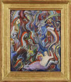 
	
		Alfred Buchta, 
		Austrian 1880-1952 - 
		SOS Phantasie; 
		oil on board, with artist...