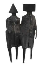 
	
		Lynn Chadwick RA, 
		British, 1914-2003 - 
		 
		Maquette VII Walking Couple, 1976;...