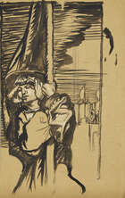 Sir Frank William Brangwyn RA RWS RBA, 
British 1867-1956- 
The Standard Bearer; 
black wash on...