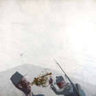 
	
		Terry Atkinson, 
		British b.1939 - 
		Untitled (Gendarmes), 1980; 
		oil on board, signed...